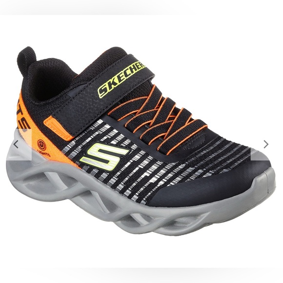 Skechers Other - Skechers Kids Light-Up Sneakers Black & Orange